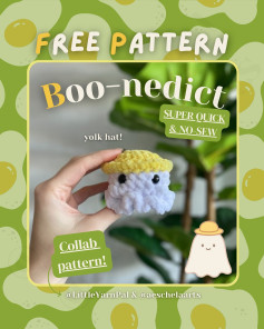 Free Crochet Pattern: Boo-nedict Egg Yolk Hat