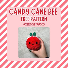 Free Crochet Pattern: Candy Cane Bee!