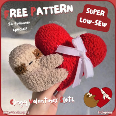 Free Crochet Pattern: Clingy Valentines Sloth Amigurumi