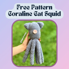 Free Crochet Pattern: Coraline Cat Squid