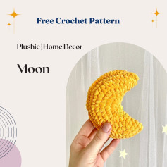 Free Crochet Pattern: Cute Moon Plushie