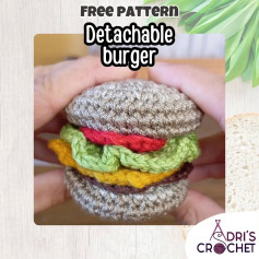 Free Crochet Pattern: Detachable Burger Amigurumi