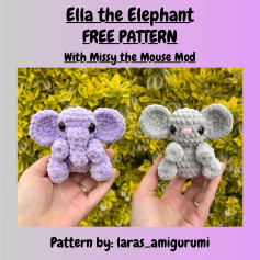 Free Crochet Pattern: Ella the Elephant & Missy the Mouse