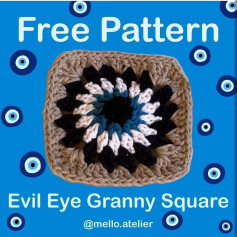 Free Crochet Pattern: Evil Eye Granny Square