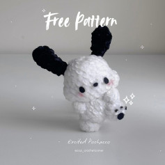 Free Crochet Pattern: Excited Pochacco Amigurumi