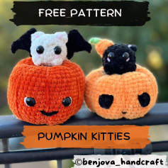Free Crochet Pattern: Halloween Pumpkin Kitties