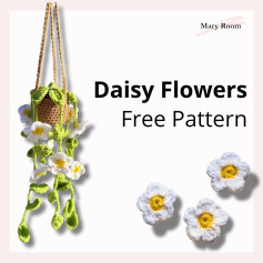 Free Crochet Pattern: Hanging Daisy Flower Pot