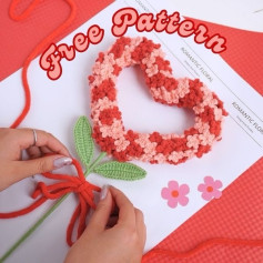 Free Crochet Pattern: Heart Flower