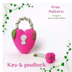 Free Crochet Pattern: Heart Padlock & Key