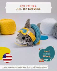 Free Crochet Pattern: Jeff the Landshark Amigurumi