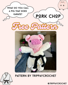 Free Crochet Pattern: Karate Pig