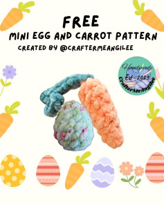 Free Crochet Pattern: Mini Egg & Carrot Amigurumi