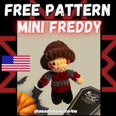 Free Crochet Pattern: Mini Freddy Krueger Amigurumi