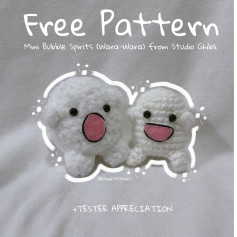 Free Crochet Pattern: Mini Ghibli Spirits Bubble Spirit ! (Wara-Wara) Free Pattern ! 🫧