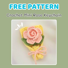 Free Crochet Pattern: Mini Rose Keychain Crochet Mini Rose Keychain
