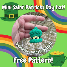 Free Crochet Pattern: Mini Saint Patricks Day Hat Keychain!