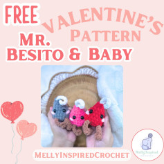 Free Crochet Pattern: Mr. Besito & Baby Valentines Amigurumi
