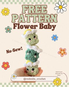 Free Crochet Pattern: No-Sew Flower Baby Amigurumi Flower Babies