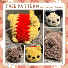 Free Crochet Pattern: No-Sew Loaf Bears