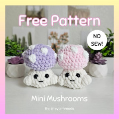 Free Crochet Pattern: No-Sew Mini Mushrooms