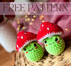 Free Crochet Pattern: No-Sew Mushroom Frog Amigurumi