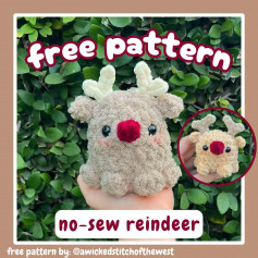 Free Crochet Pattern: No-Sew Reindeer Amigurumi