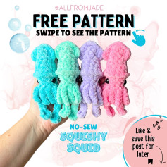 Free Crochet Pattern: No-Sew Squishy Squid Amigurumi