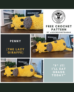 Free Crochet Pattern: Penny the Lazy Giraffe Amigurumi