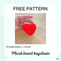 Free Crochet Pattern: Plush Heart Keychain
