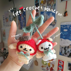 Free Crochet Pattern: Pompompurin & Muffin Cherry Amigurumi