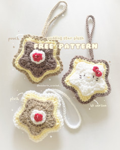 Free Crochet Pattern: Pudding Star Plush Pouch