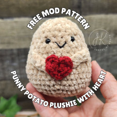 Free Crochet Pattern: Punny Potato Plushie with Heart