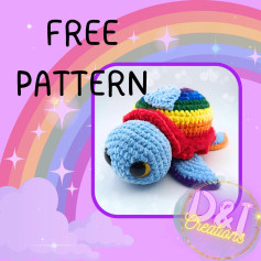 Free Crochet Pattern: Rainbow Turtle Amigurumi