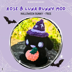 Free Crochet Pattern: Rose & Luna Halloween Bunny Mod