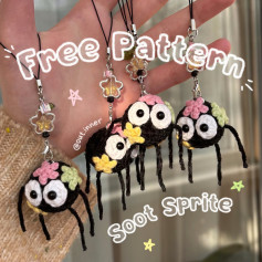 Free Crochet Pattern: Soot Sprite Keychains