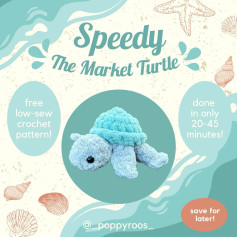 Free Crochet Pattern: Speedy Market Turtle (20-45 Minutes!)