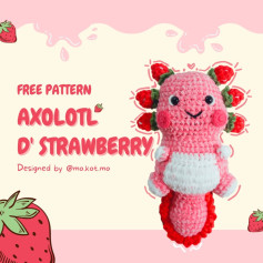 Free Crochet Pattern: Strawberry Axolotl Amigurumi