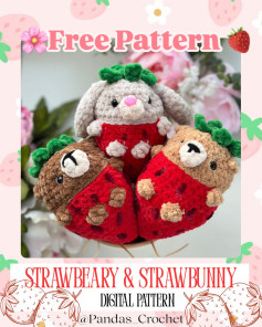Free Crochet Pattern: Strawberry Bear & Bunny Amigurumi