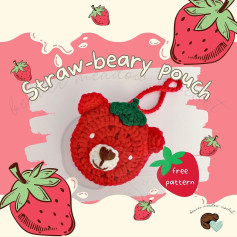 Free Crochet Pattern: Strawberry Bear Pouch