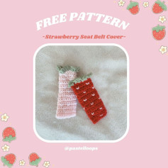 Free Crochet Pattern: Strawberry Seatbelt Covers