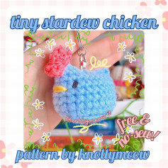 Free Crochet Pattern: Tiny Stardew Valley Chicken Keychain