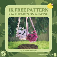 Free Crochet Pattern: Two Hearts on a Swing