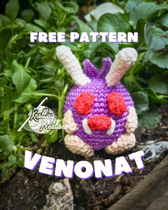 Free Crochet Pattern: Venonat Amigurumi