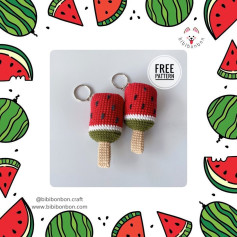 Free Crochet Pattern: Watermelon Keychains