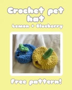 Free Crochet Pet Hat Pattern: Lemon & Blueberry