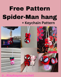 Free Crochet Spider-Man Hang & Keychain Pattern