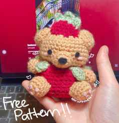 Free Crochet Strawberry Bear Pattern!