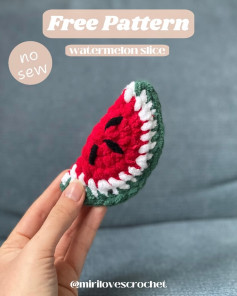 Free Crochet Watermelon Slice Pattern
