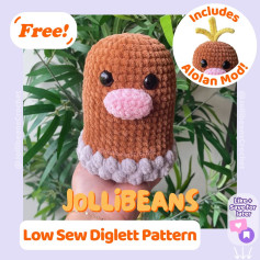 Free Diglett Crochet Pattern: Low Sew, Alolan Mod Included