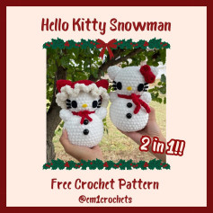 Free Hello Kitty Snowman Crochet Pattern